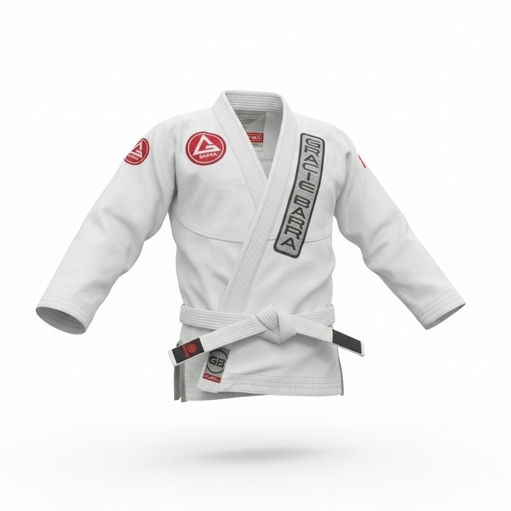 Gracie Barra Equipe GB1 BJJ Gi Top White Cotton Jiu Jitsu Kimono Jacket Size A1